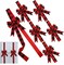 6 Pieces Christmas Door Cabinet Bows Large Christmas Red Buffalo Plaid Ribbons Cabinet Door Bows for Christmas Festive Party Supplies,10 x 87 Inches